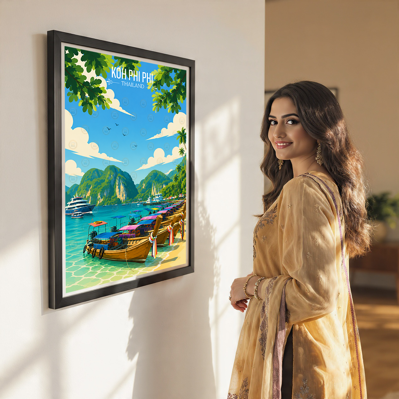 Koh Phi Phi - Thailand - Travel Poster Vintage Style Wall Art Print - Art Print - Travel Art Poster