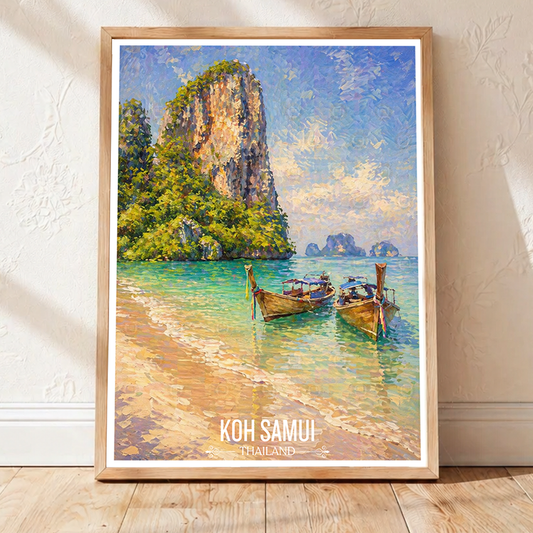 Koh Samui - Thailand - Travel Poster Vintage Style Wall Art Print - Art Print - Travel Art Poster