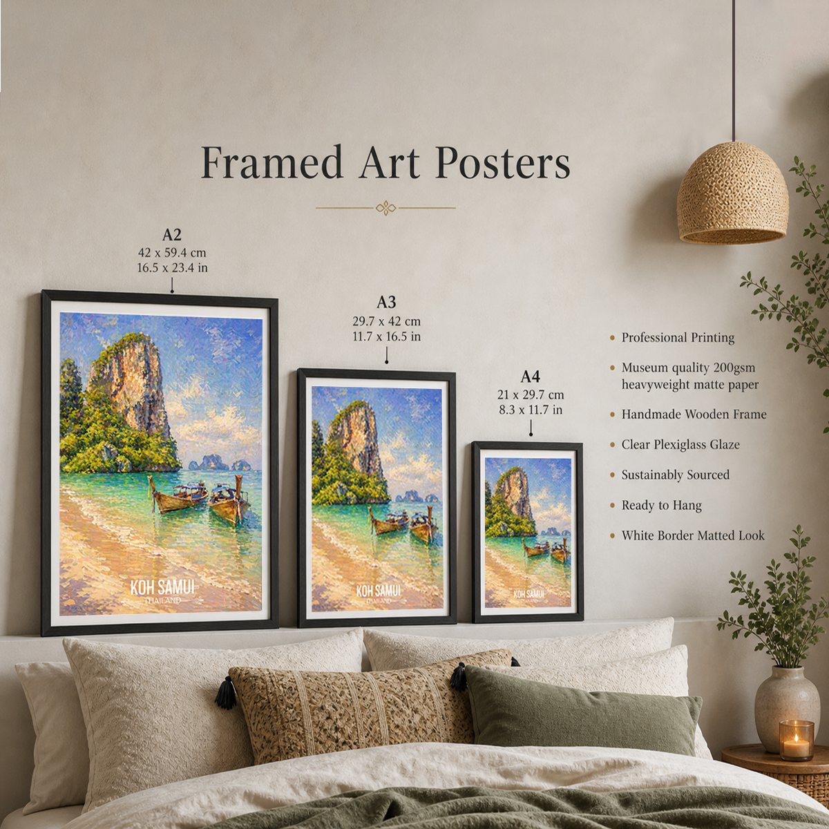 Koh Samui - Thailand - Travel Poster Vintage Style Wall Art Print - Art Print - Travel Art Poster