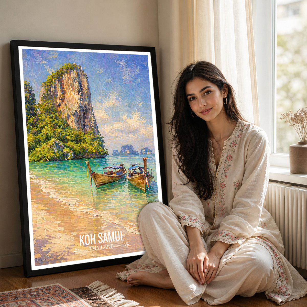 Koh Samui - Thailand - Travel Poster Vintage Style Wall Art Print - Art Print - Travel Art Poster