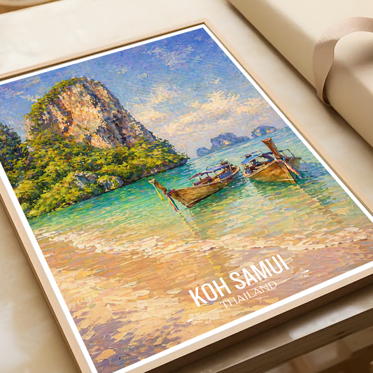 Koh Samui - Thailand - Travel Poster Vintage Style Wall Art Print - Art Print - Travel Art Poster
