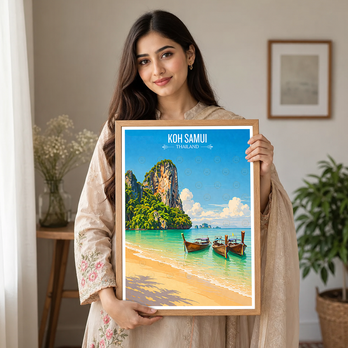 Koh Samui - Thailand - Travel Poster Vintage Style Wall Art Print - Art Print - Travel Art Poster