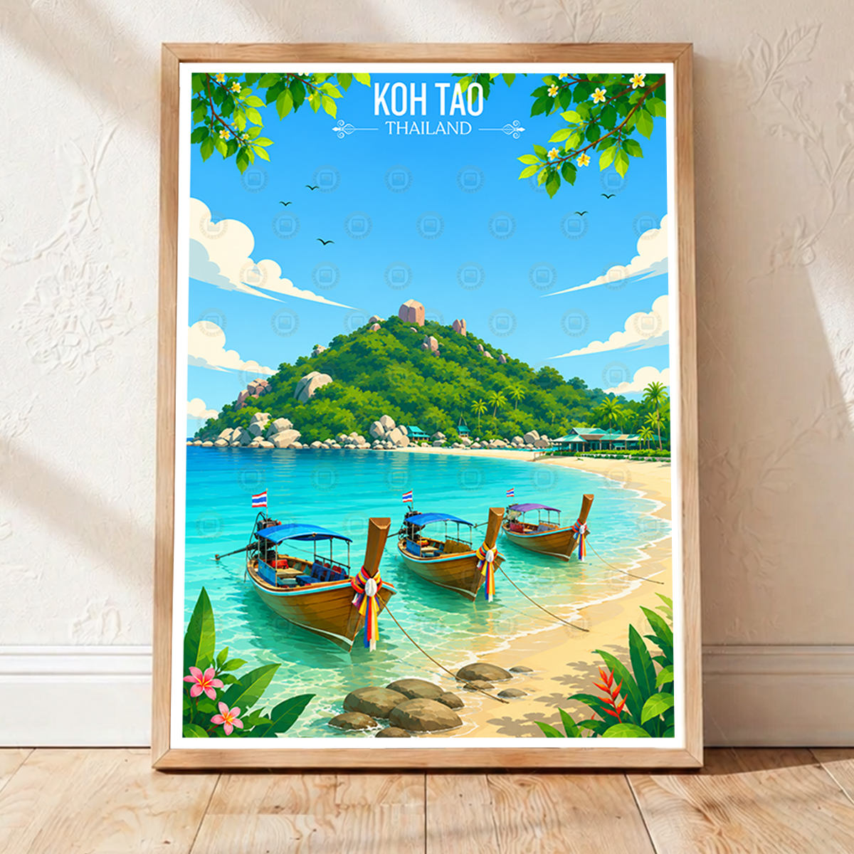 Koh Tao - Thailand - Travel Poster Vintage Style Wall Art Print