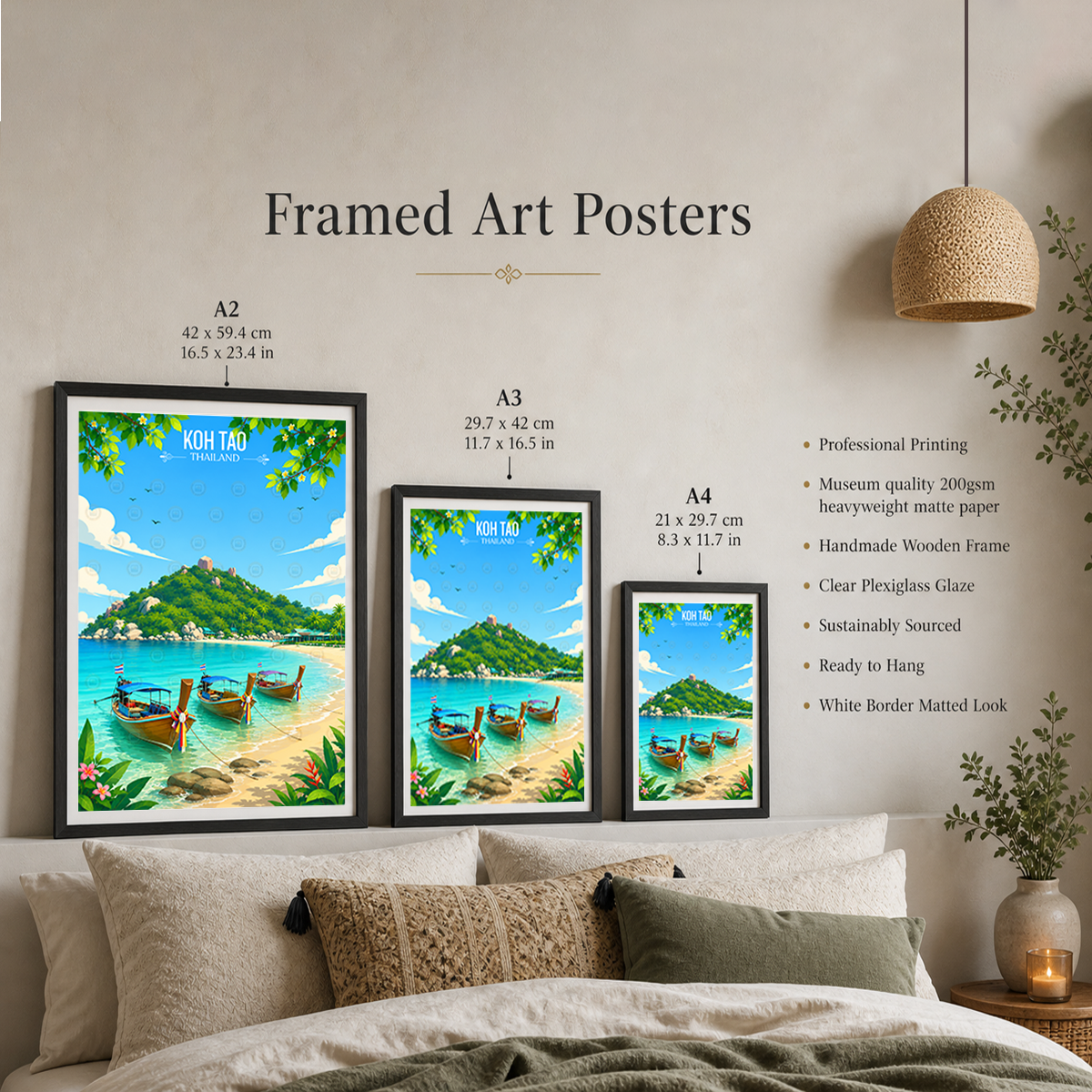 Koh Tao - Thailand - Travel Poster Vintage Style Wall Art Print