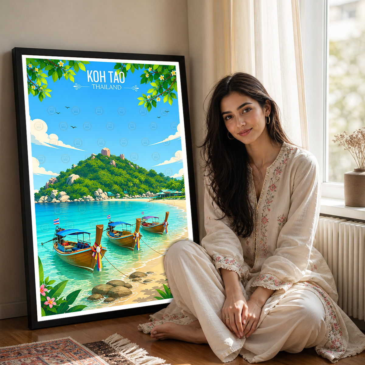 Koh Tao - Thailand - Travel Poster Vintage Style Wall Art Print