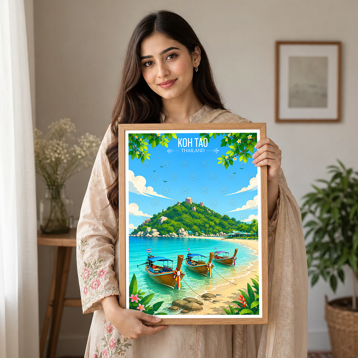 Koh Tao - Thailand - Travel Poster Vintage Style Wall Art Print