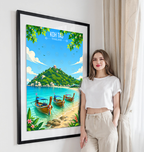 Koh Tao - Thailand - Travel Poster Vintage Style Wall Art Print