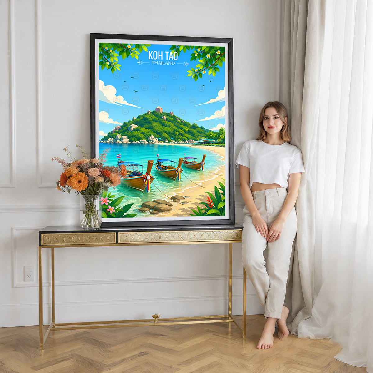 Koh Tao - Thailand - Travel Poster Vintage Style Wall Art Print
