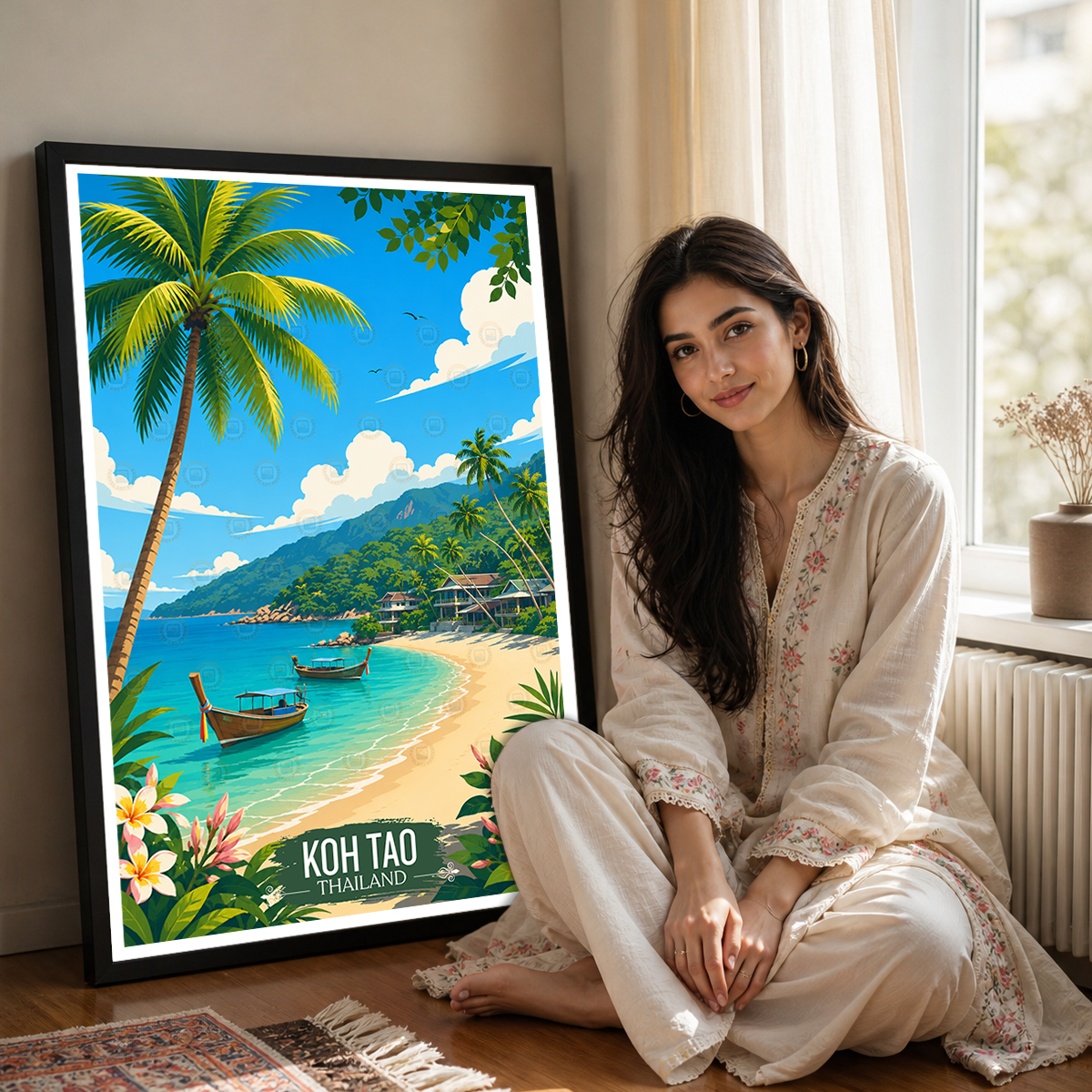 Koh Tao - Thailand - Travel Poster Vintage Style Wall Art Print