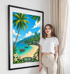 Koh Tao - Thailand - Travel Poster Vintage Style Wall Art Print