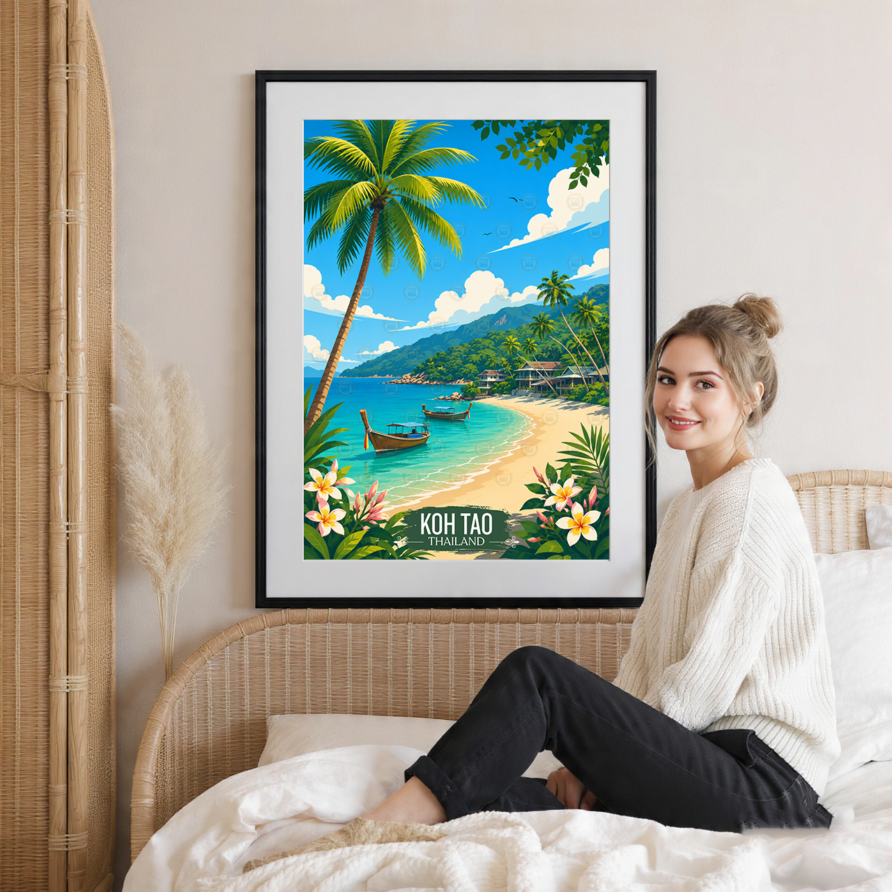 Koh Tao - Thailand - Travel Poster Vintage Style Wall Art Print