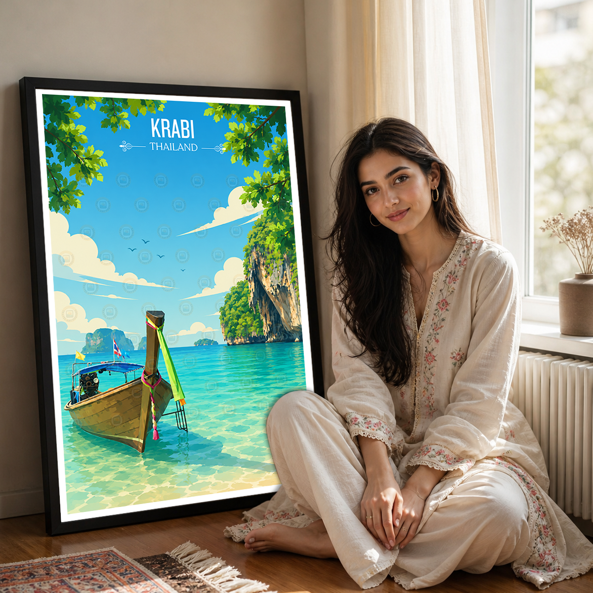 Krabi - Thailand - Travel Poster Vintage Style Wall Art Print