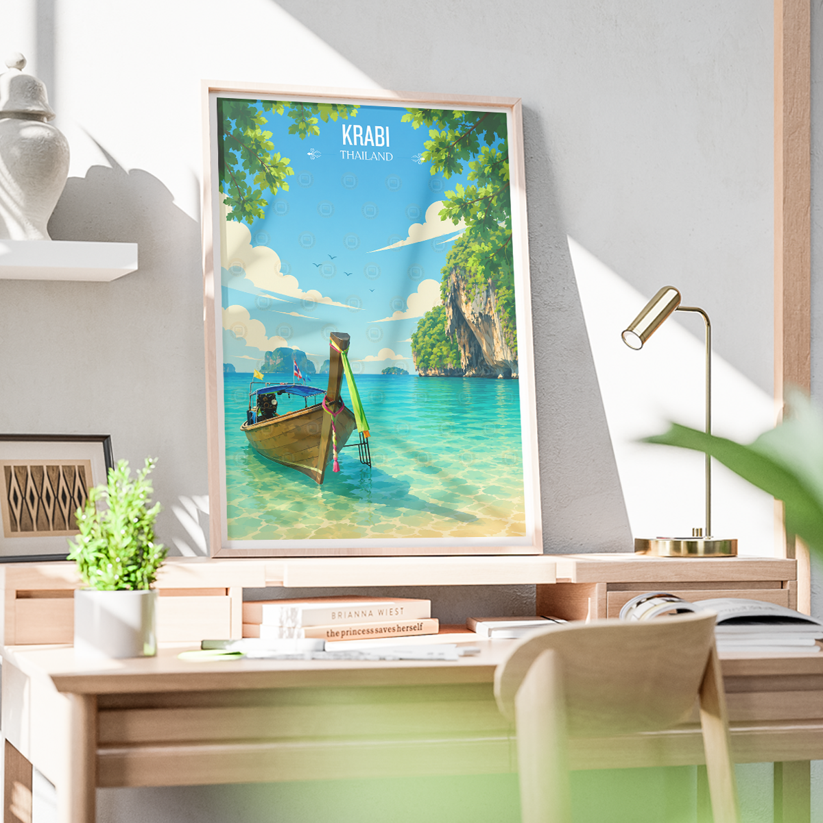 Krabi - Thailand - Travel Poster Vintage Style Wall Art Print