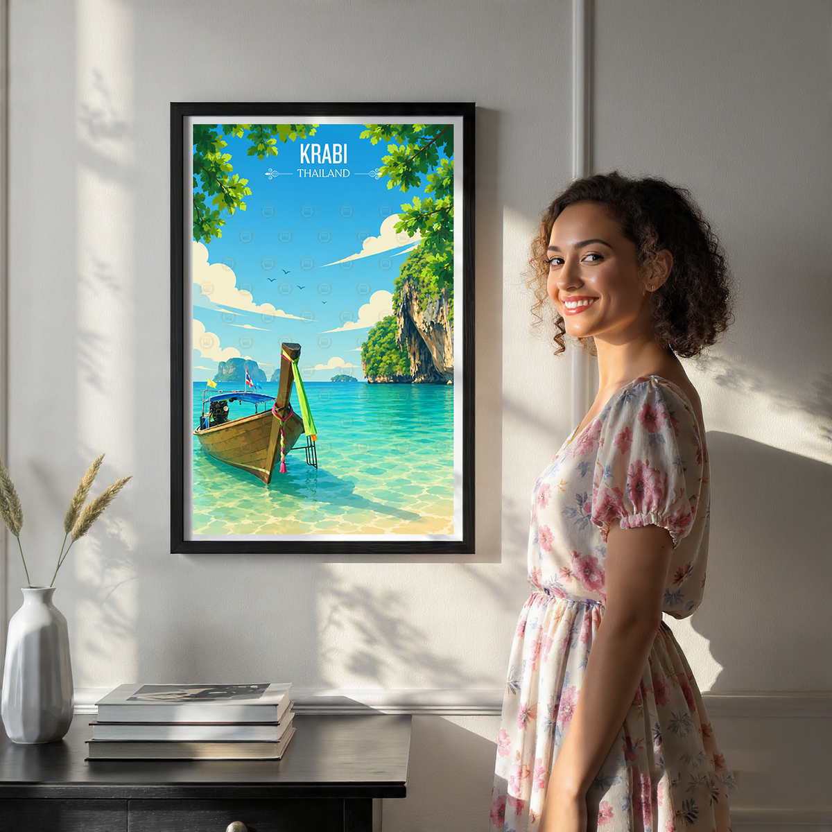 Krabi - Thailand - Travel Poster Vintage Style Wall Art Print