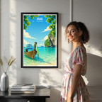 Krabi - Thailand - Travel Poster Vintage Style Wall Art Print