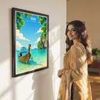 Krabi - Thailand - Travel Poster Vintage Style Wall Art Print