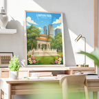 Lumphini Park - Thailand - Travel Poster Vintage Style Wall Art Print