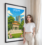 Lumphini Park - Thailand - Travel Poster Vintage Style Wall Art Print