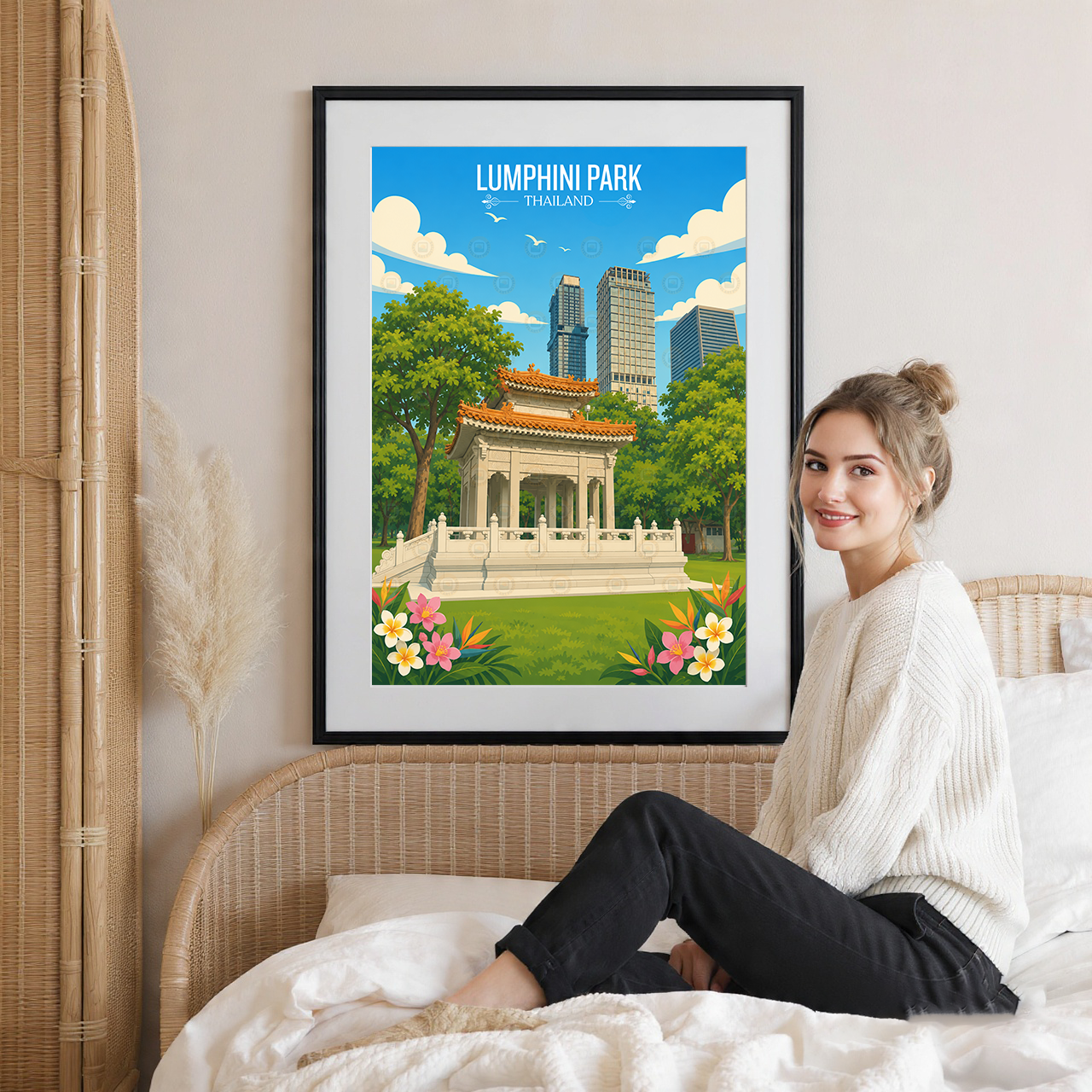 Lumphini Park - Thailand - Travel Poster Vintage Style Wall Art Print