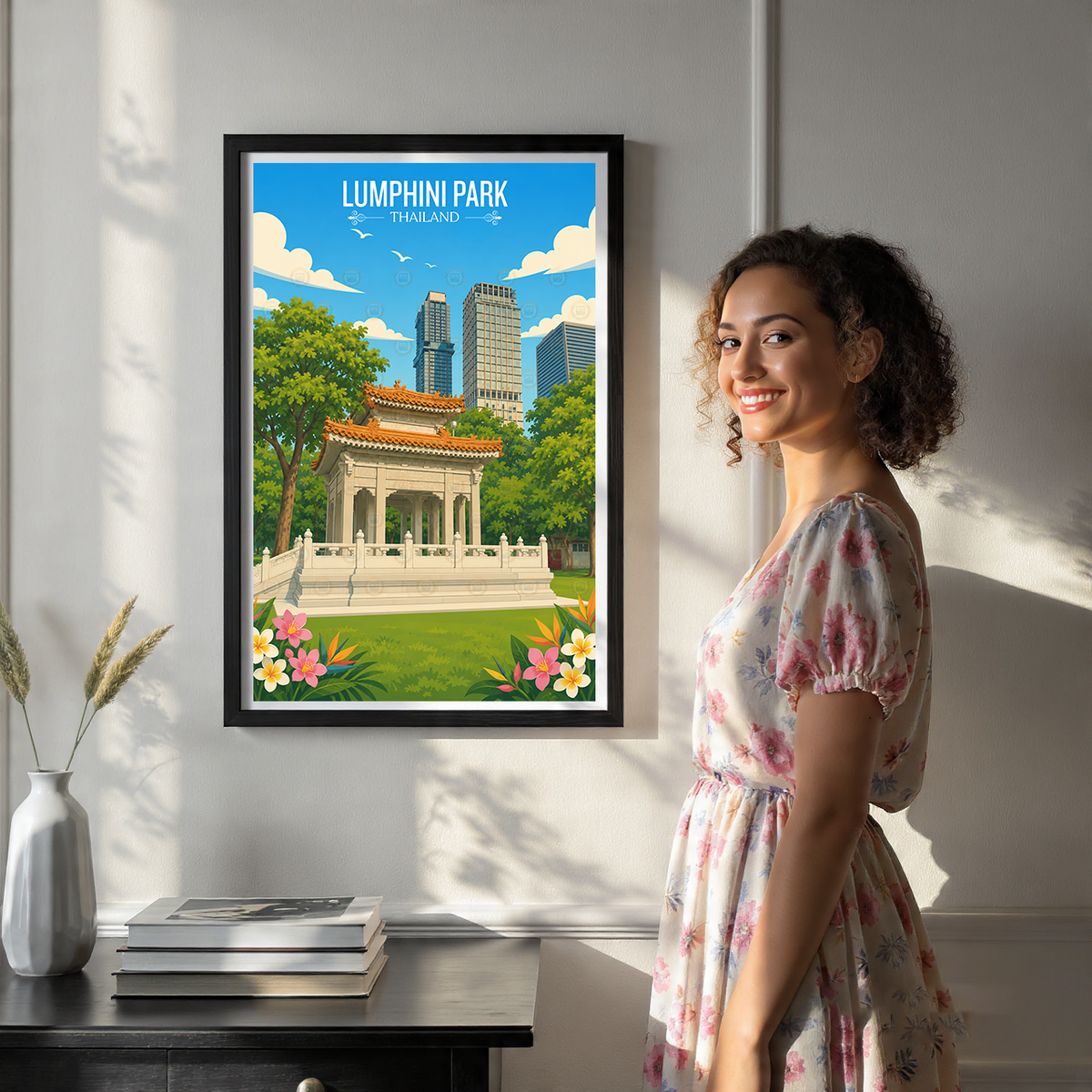 Lumphini Park - Thailand - Travel Poster Vintage Style Wall Art Print