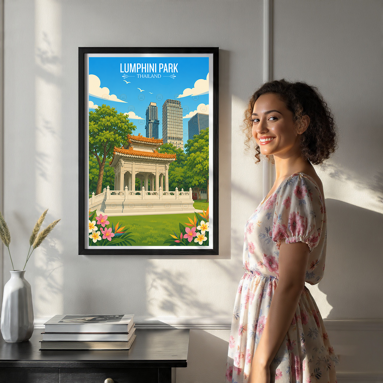 Lumphini Park - Thailand - Travel Poster Vintage Style Wall Art Print