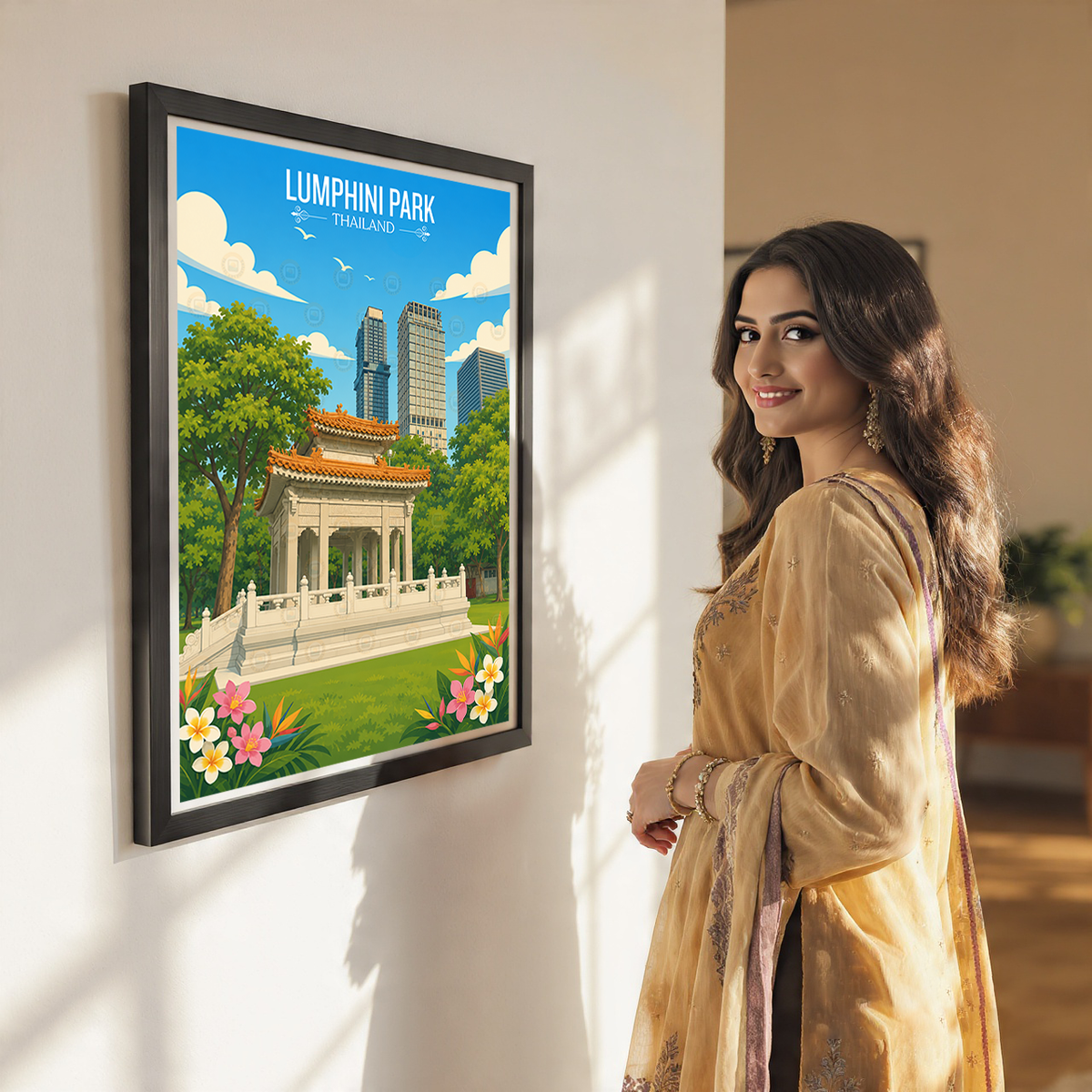Lumphini Park - Thailand - Travel Poster Vintage Style Wall Art Print