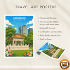 Lumphini Park - Thailand - Travel Poster Vintage Style Wall Art Print