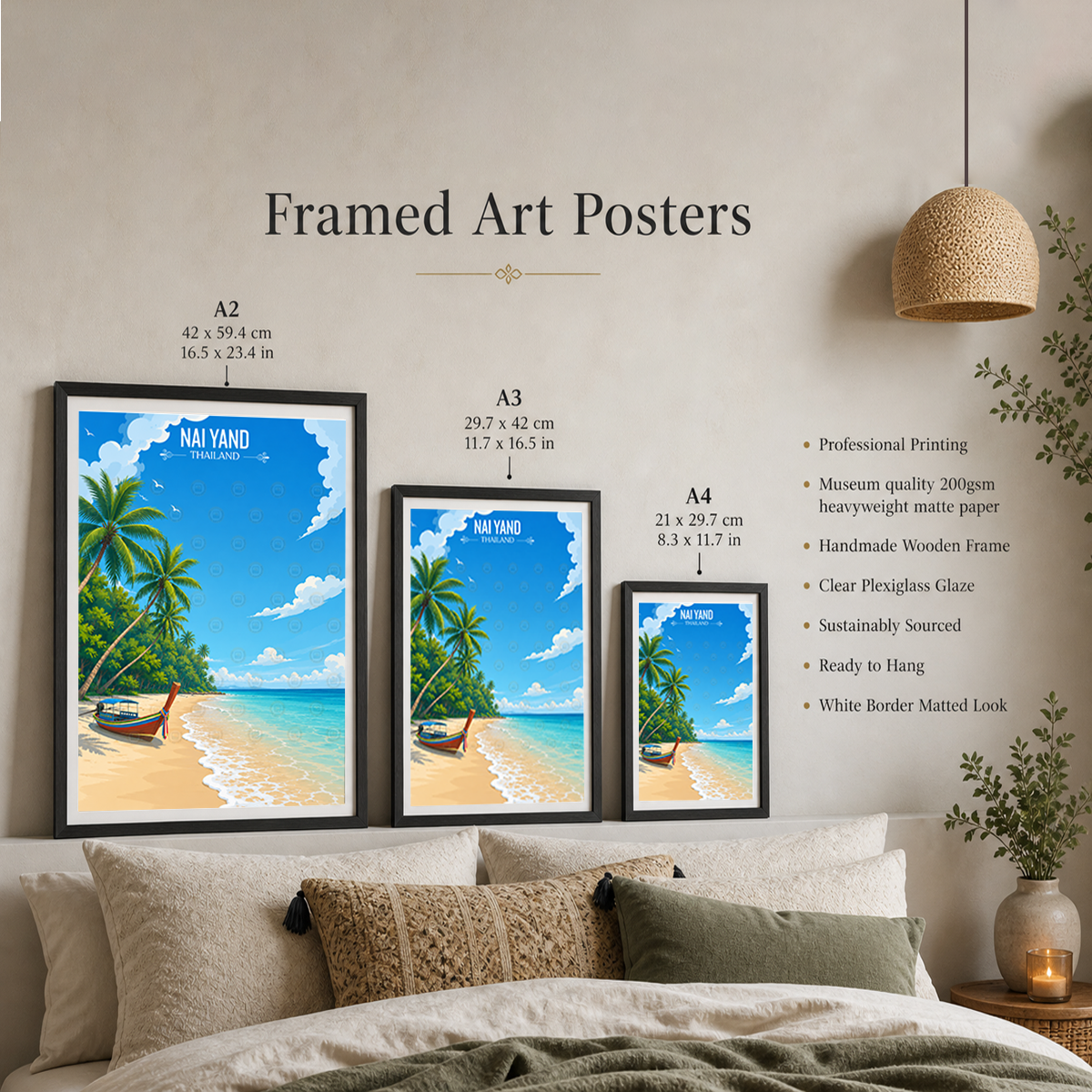 Nai Yang - Thailand - Travel Poster Vintage Style Wall Art Print