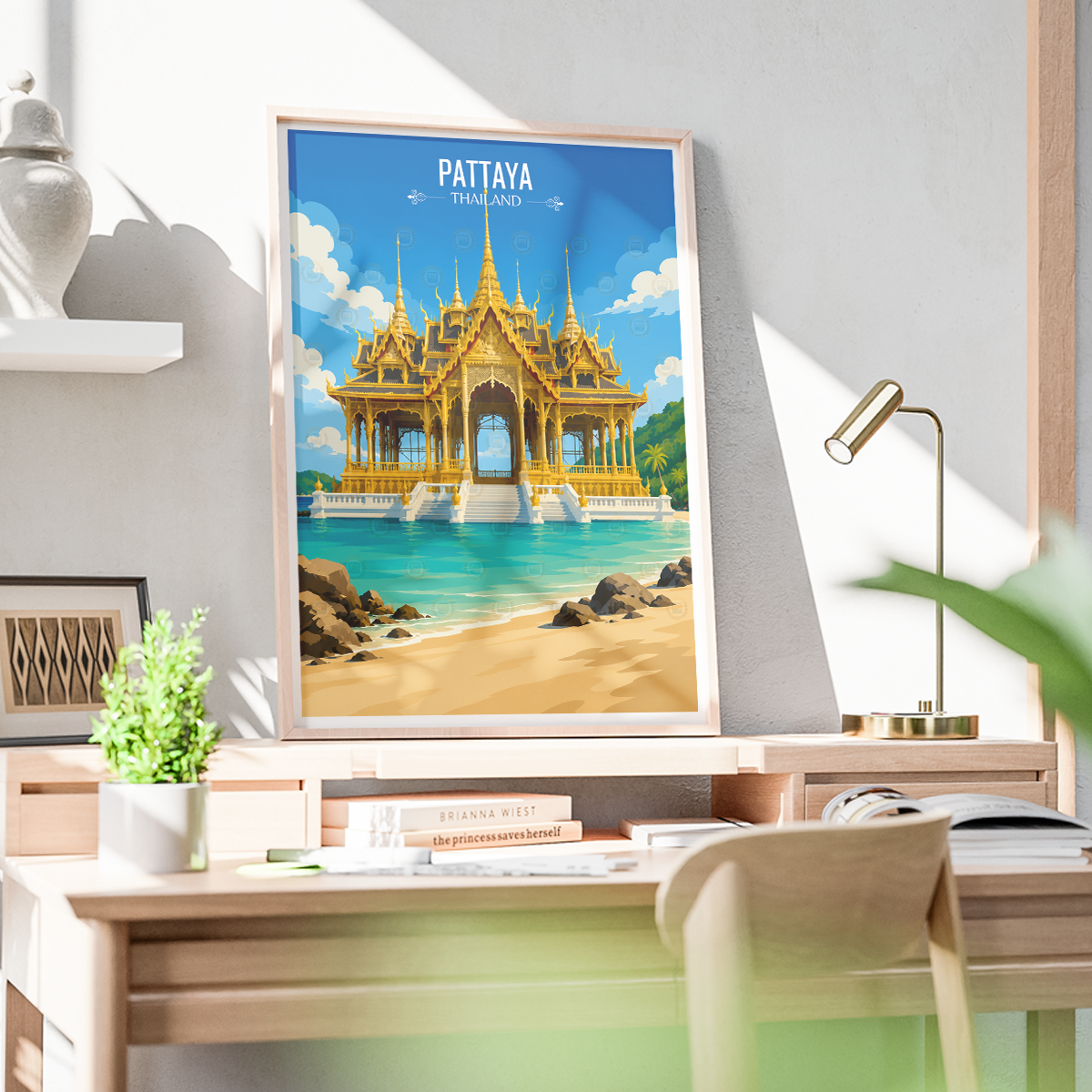 Pattaya - Thailand - Travel Poster Vintage Style Wall Art Print