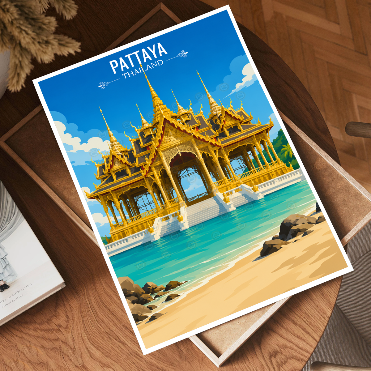 Pattaya - Thailand - Travel Poster Vintage Style Wall Art Print
