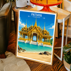 Pattaya - Thailand - Travel Poster Vintage Style Wall Art Print