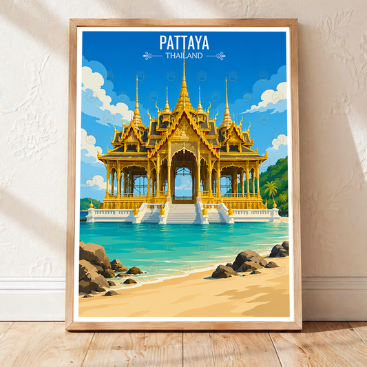 Pattaya - Thailand - Travel Poster Vintage Style Wall Art Print - Art Print - Travel Art Poster
