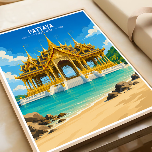 Pattaya - Thailand - Travel Poster Vintage Style Wall Art Print - Art Print - Travel Art Poster