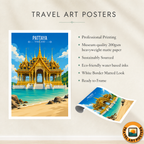 Pattaya - Thailand - Travel Poster Vintage Style Wall Art Print