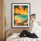 Pattaya - Thailand - Travel Poster Vintage Style Wall Art Print