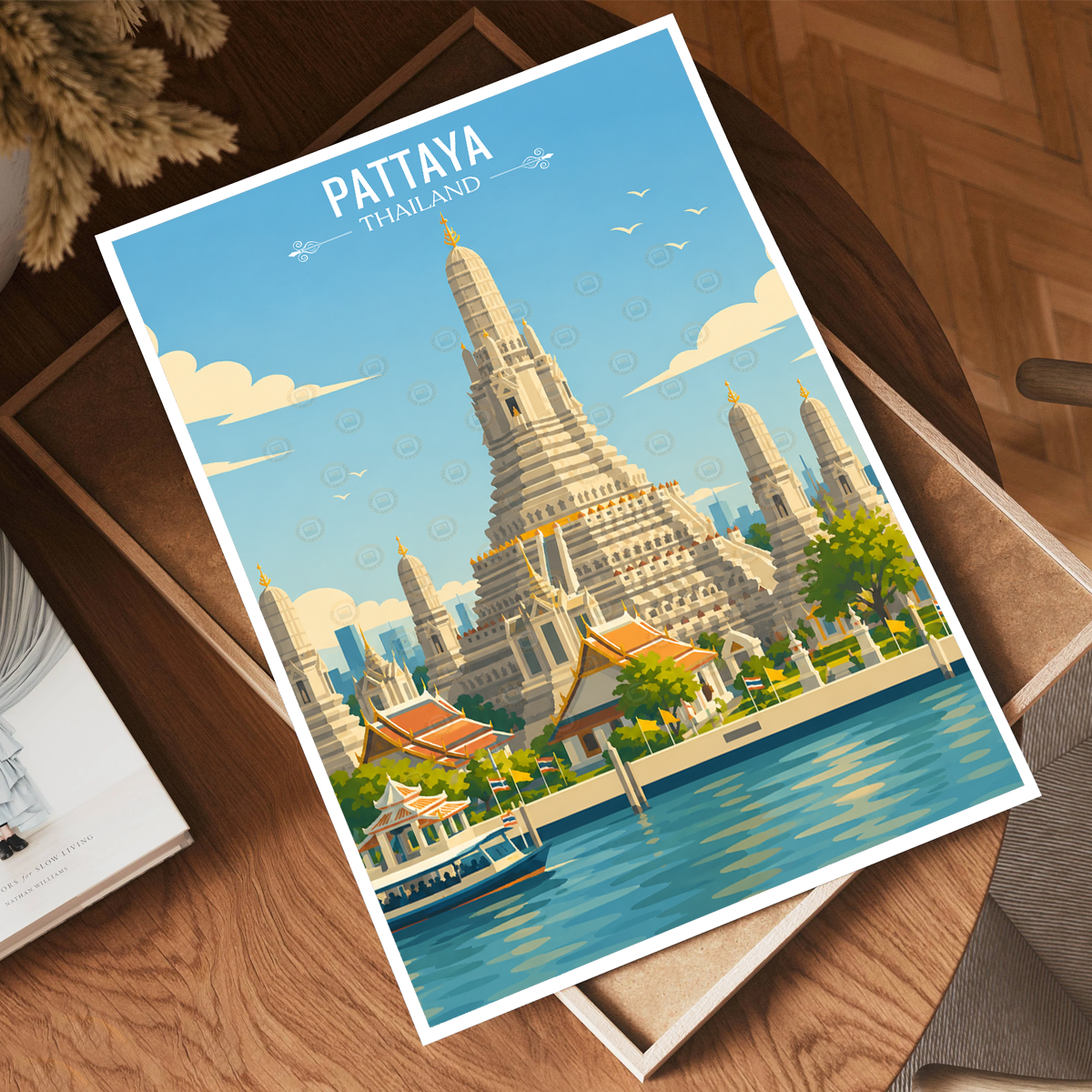 Pattaya - Thailand - Travel Poster Vintage Style Wall Art Print