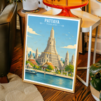 Pattaya - Thailand - Travel Poster Vintage Style Wall Art Print