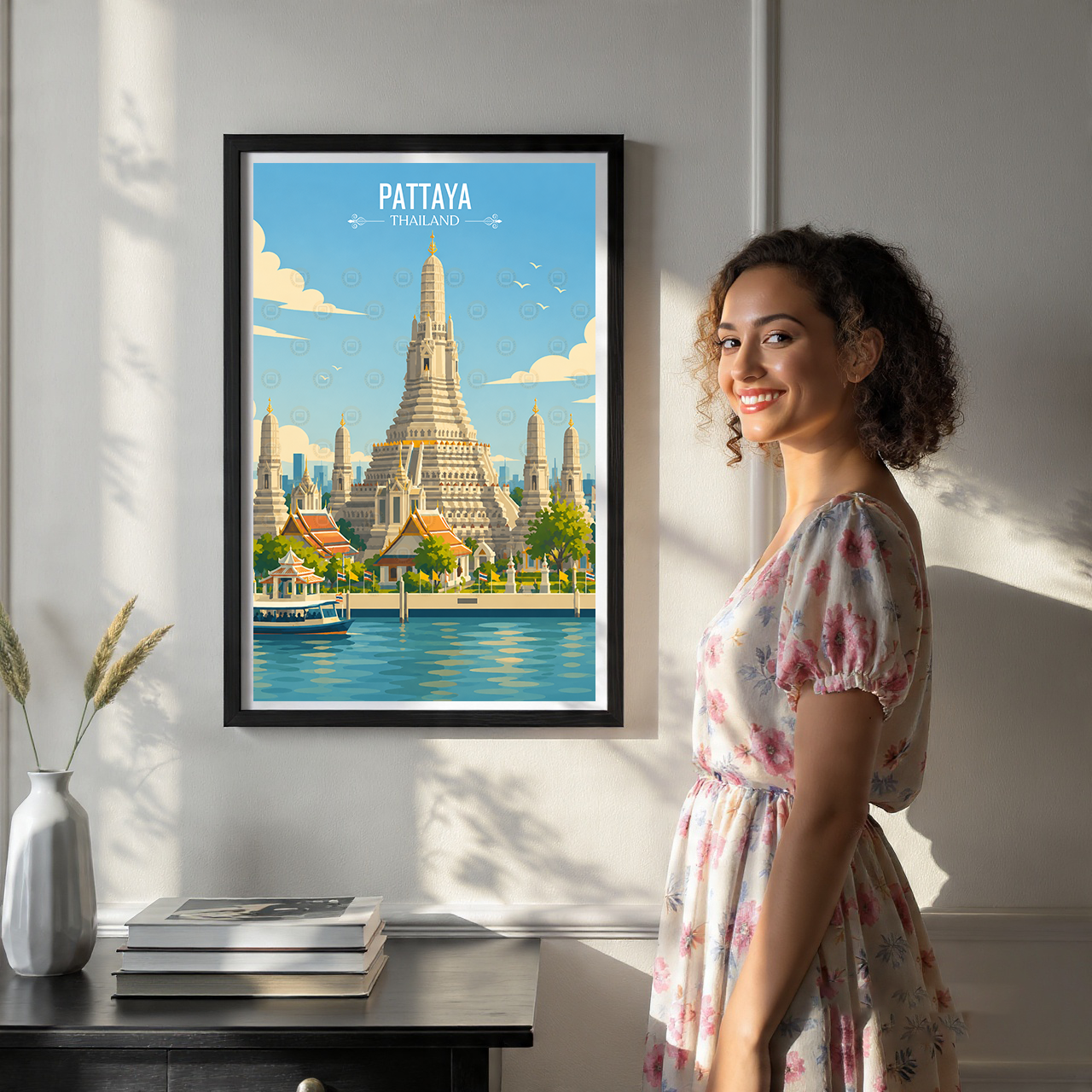 Pattaya - Thailand - Travel Poster Vintage Style Wall Art Print
