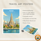 Pattaya - Thailand - Travel Poster Vintage Style Wall Art Print