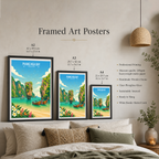 Phang NGA Bay - Thailand - Travel Poster Vintage Style Wall Art Print