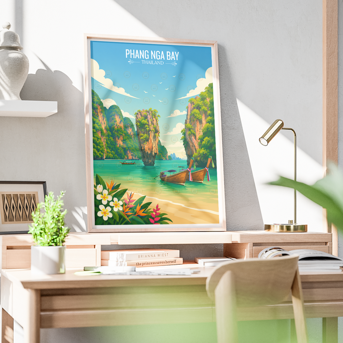 Phang NGA Bay - Thailand - Travel Poster Vintage Style Wall Art Print