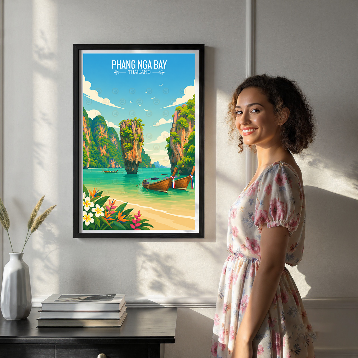 Phang NGA Bay - Thailand - Travel Poster Vintage Style Wall Art Print