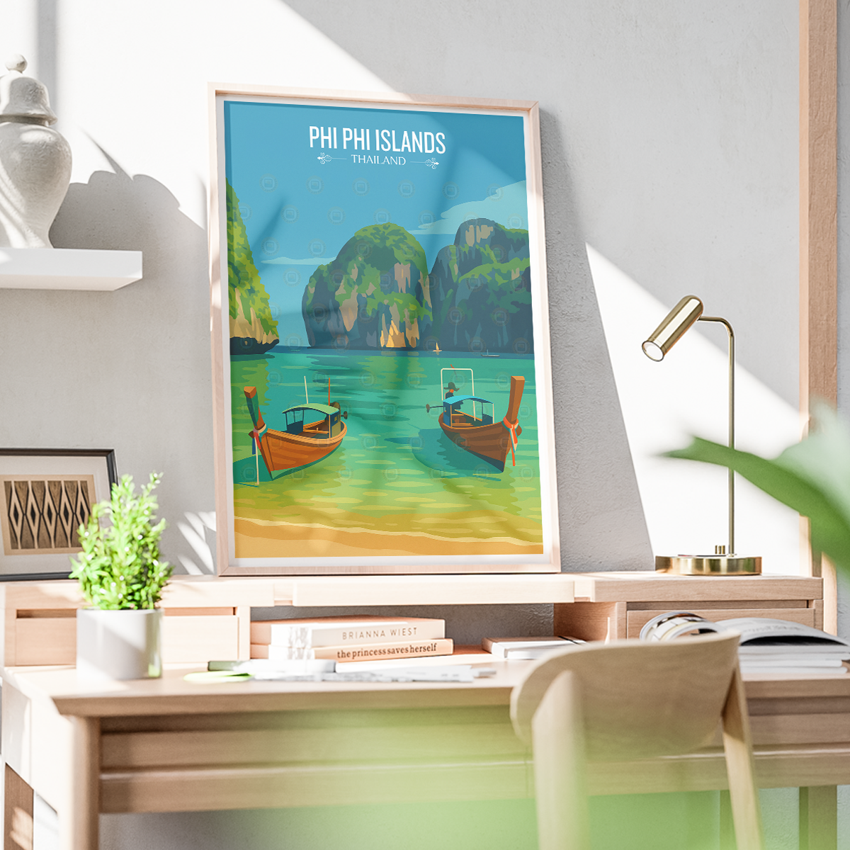 Phi Phi Island - Thailand - Travel Poster Vintage Style Wall Art Print