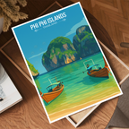 Phi Phi Island - Thailand - Travel Poster Vintage Style Wall Art Print