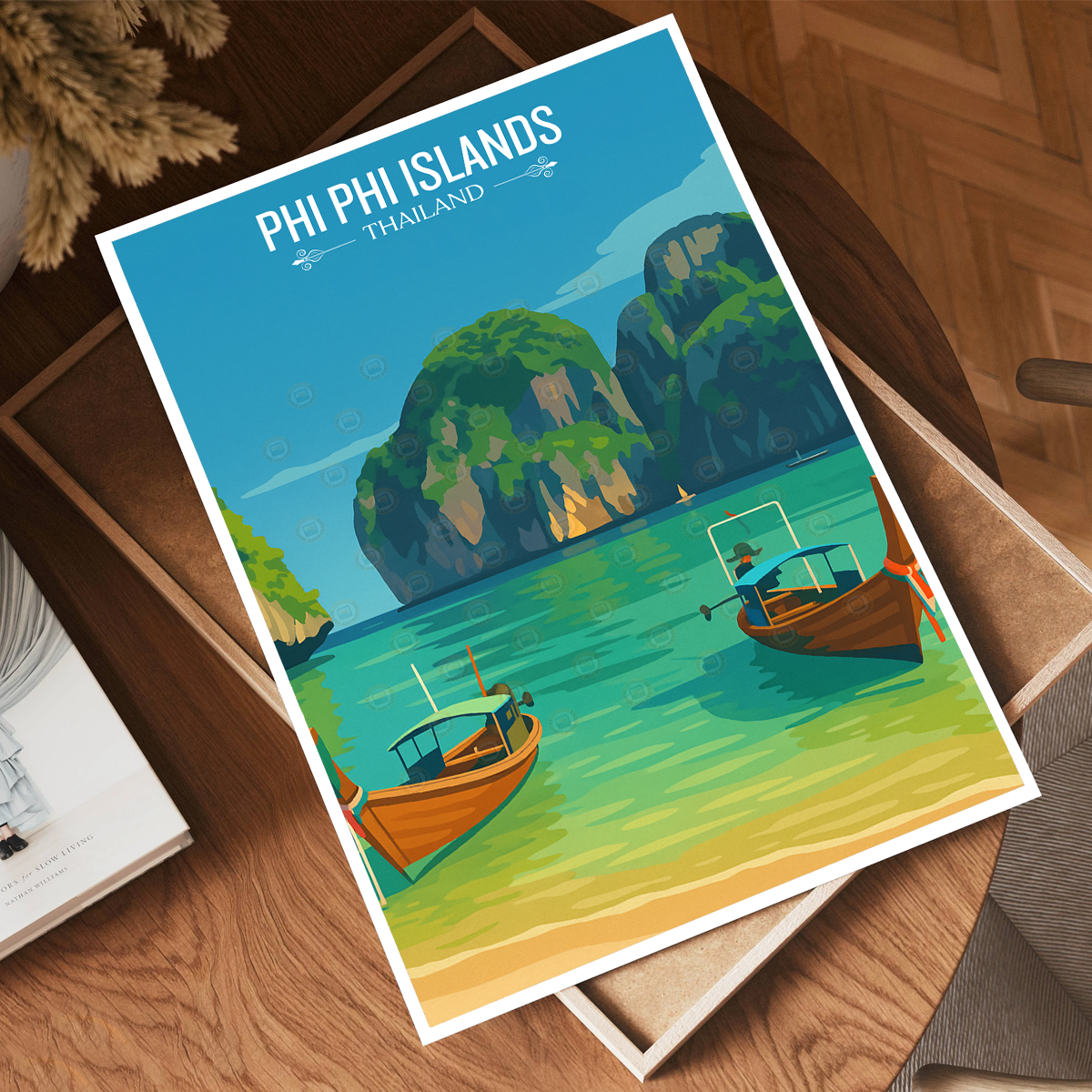Phi Phi Island - Thailand - Travel Poster Vintage Style Wall Art Print