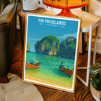 Phi Phi Island - Thailand - Travel Poster Vintage Style Wall Art Print