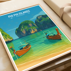 Phi Phi Island - Thailand - Travel Poster Vintage Style Wall Art Print