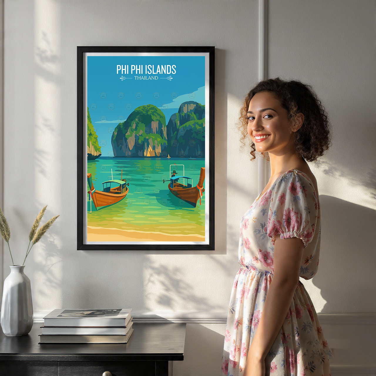 Phi Phi Island - Thailand - Travel Poster Vintage Style Wall Art Print