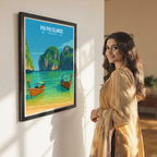 Phi Phi Island - Thailand - Travel Poster Vintage Style Wall Art Print