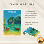 Phi Phi Island - Thailand - Travel Poster Vintage Style Wall Art Print
